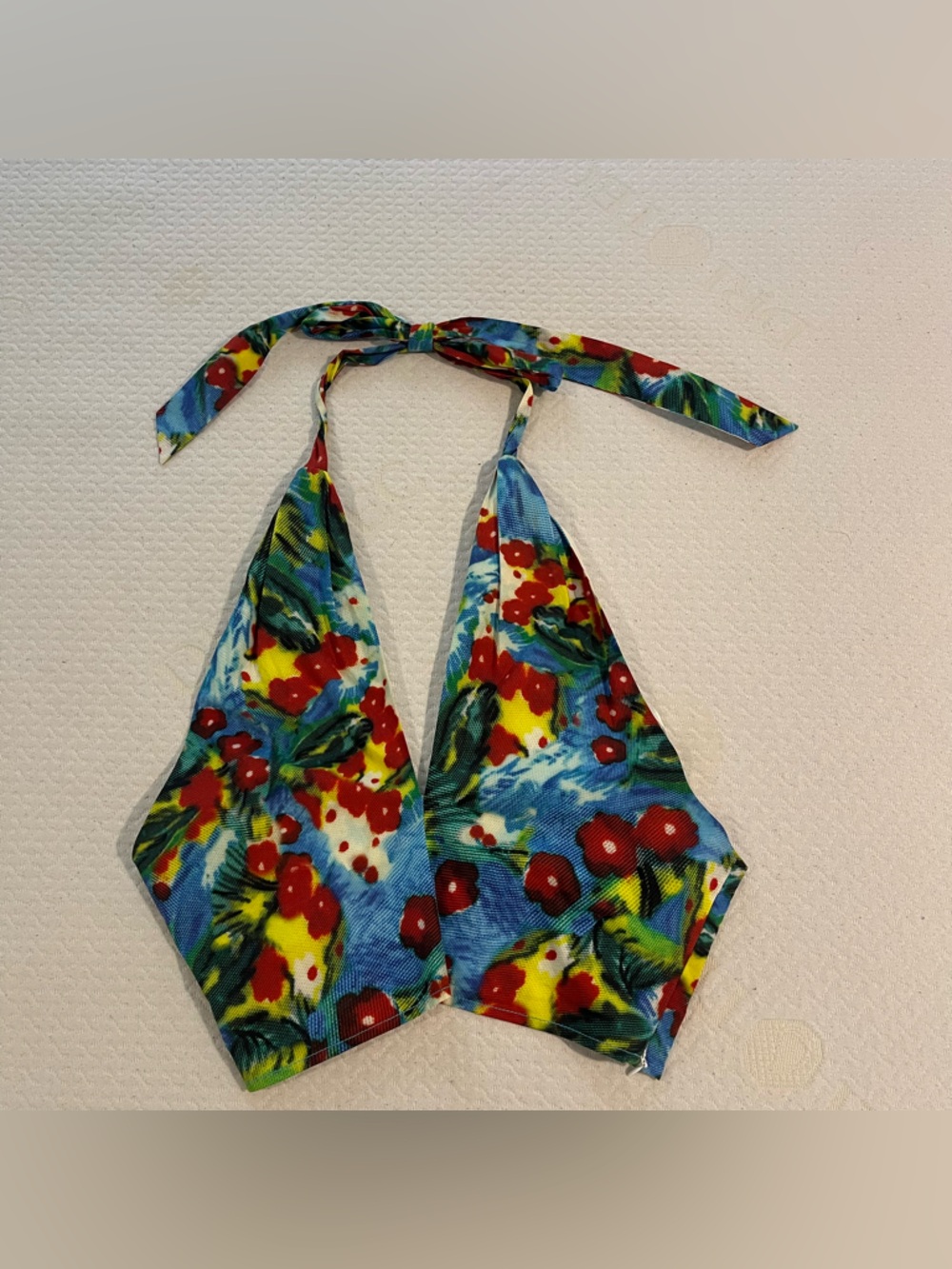 STAUD Floral Halter Crop Top Size 8 Colorful Tropical Festival